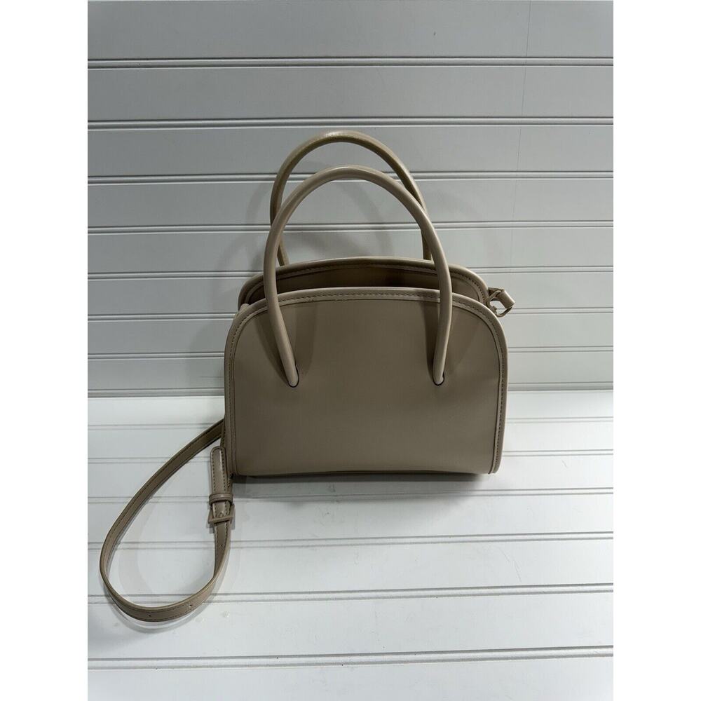 Zara Womens Mini Satchel Purse Ivory Cream Faux Leather - Picture 1 of 7